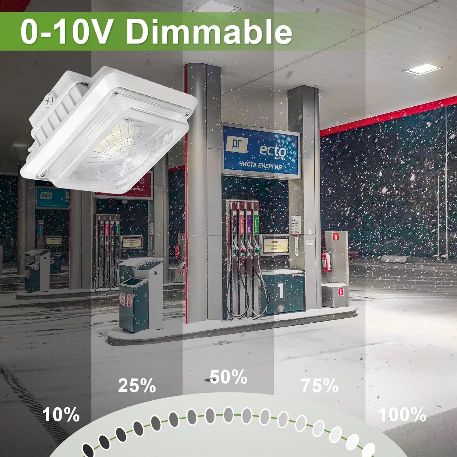 0-10V Dimmable LED Garage Canopy Light 3000K 4000K 5000K