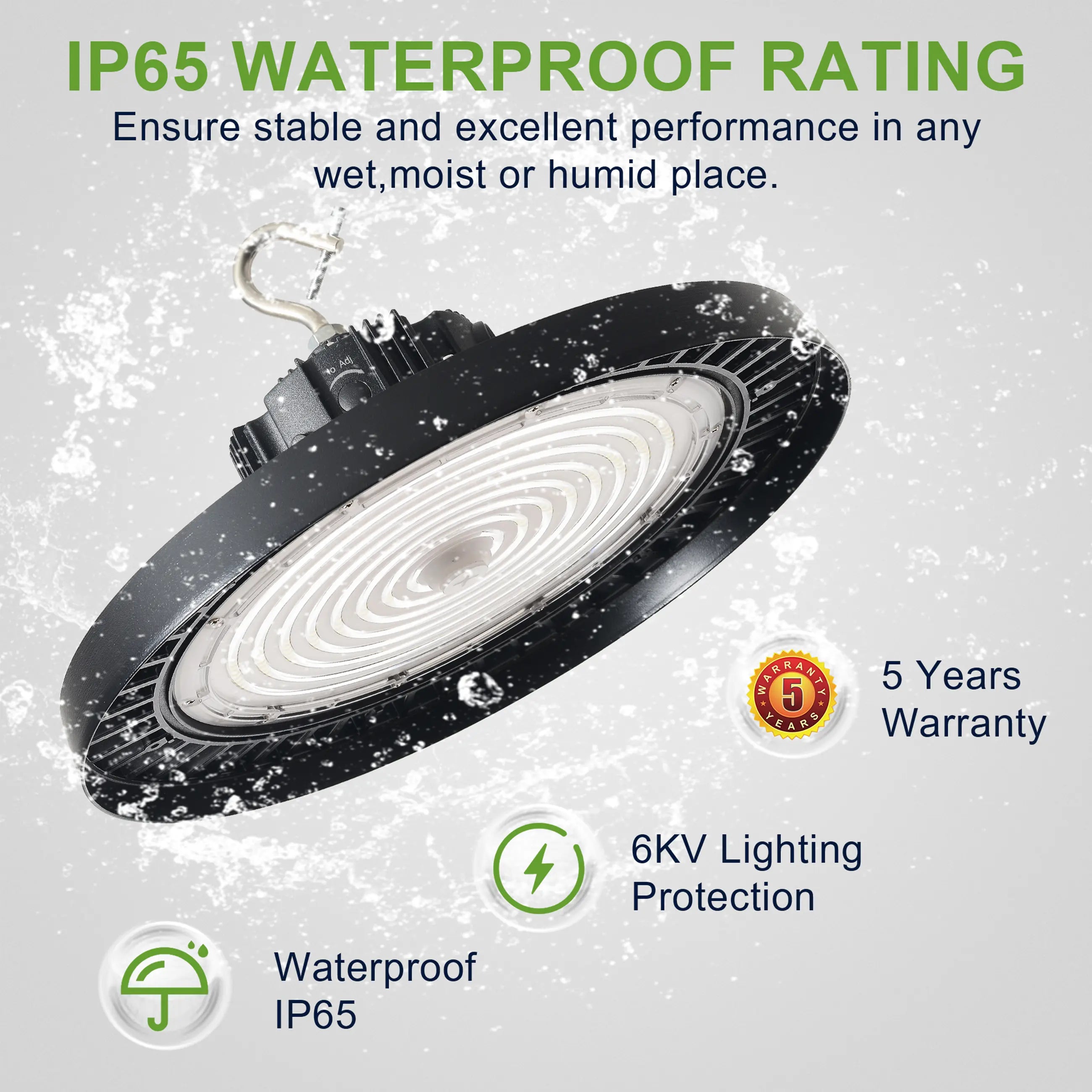 150W/120W/100W TANLITE UFO High Bay LED Fixture-277-480V-Selectable Wattage-CCT 5000K-Up To 21,000 Lumens
