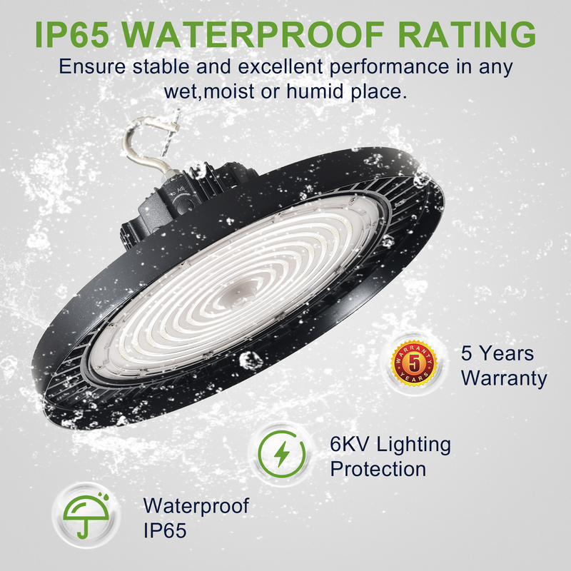 150W/120W/100W TANLITE UFO High Bay LED Fixture-277-480V-Selectable Wattage-CCT 5000K-Up To 21,000 Lumens