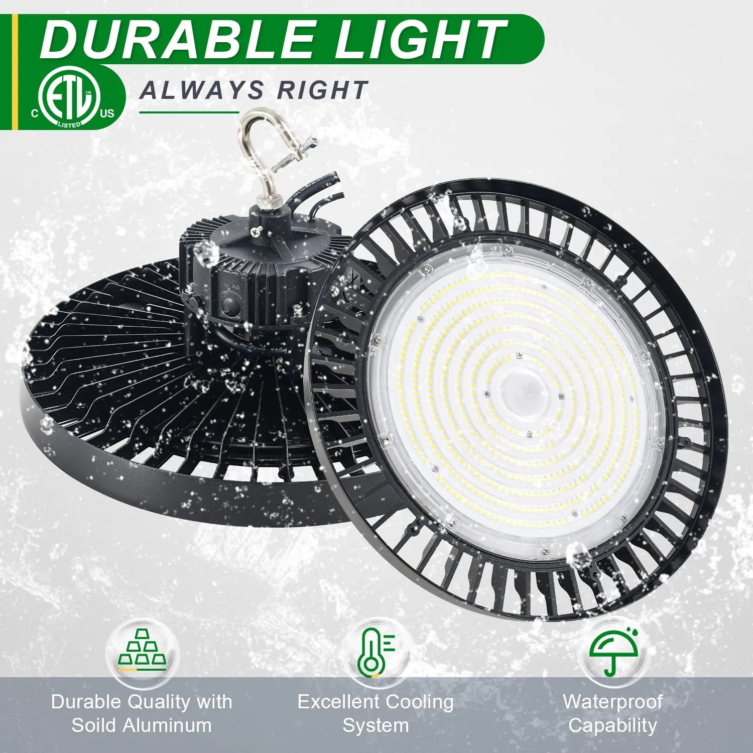 300W LED UFO High Bay Light-AC 100~277V-CCT 5000K-42,000 Lumens Output TANLITE