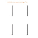 4 Pack -25ft Square Steel Light Poles-(8) 300W LED Parking Lot Lights Included-Parking Lot Light Post Includes Hardware Kit and Delivery included TANLITE
