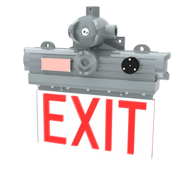 5W Explosion Proof Edge Lit LED Exit Sign-Class 1 Division 1-AC 100-277V For Hazardous Location Emergency Lighting