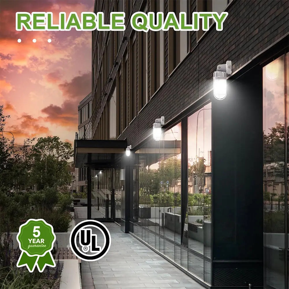 21W Vapor Tight LED Jelly Jar Light 2562 Lumens Ceiling Mount 5000K-UL cUL Certified