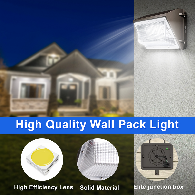 TANLITE 120W/100W/80W/60W 4 Watts Selectable LED Wall Pack Light- CCT 3000K/4000K/5000K-AC 120~277V- For Outdoor Building Lighting-ETL+DLC Listed