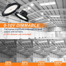 150W 120W 100W Adjustable-480V UFO LED High Bay Light-AC 277-480V-5000K Daylight-LED Shop Lights (500W MH/HPS Equiv.)- 0-10V Dimmable Commercial Bay Lighting for Warehouse Factory TANLITE
