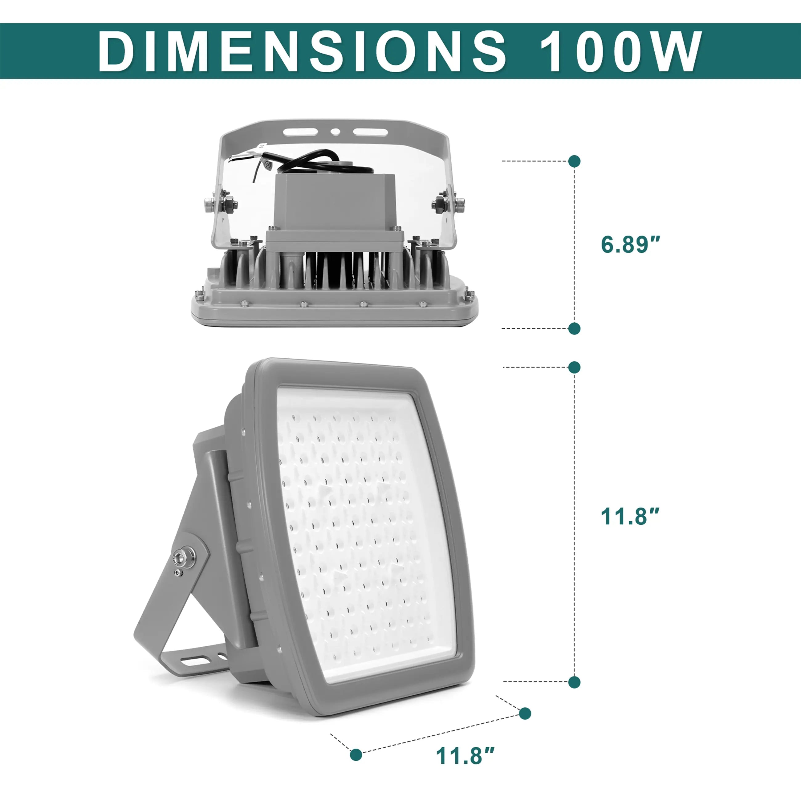 100W Led Explosion Proof Light for Class 1 Division 2-Hazardous Location Lighting-13000 Lumens-250W MH Equivalent-5000K TANLITE