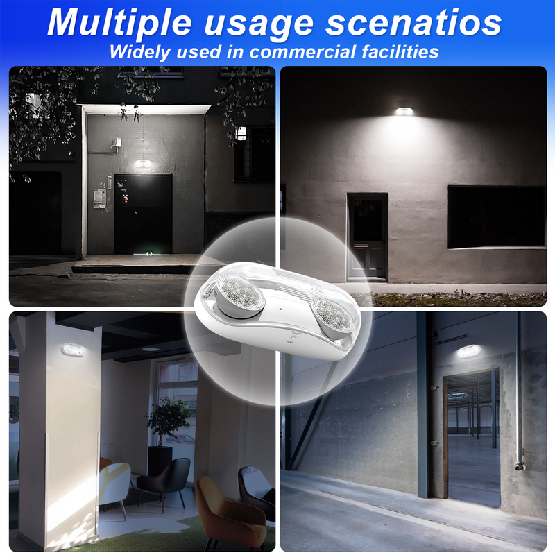 TANLITE LED Wet Location Outdoor Emergency Light with Adjustable Light Heads, UL-Listed, Rechargeable Battery Backup Included For Emergency Lighting