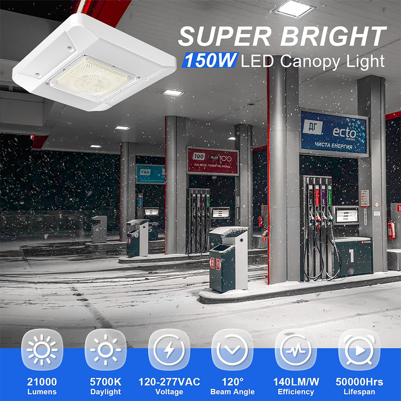 TANLITE 150W LED Canopy For Gas Station Lighting