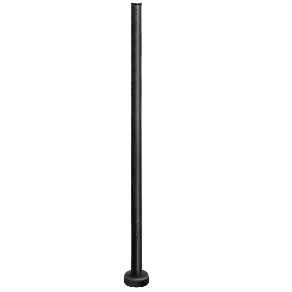 25 FT Round Steel Light Pole, 4.5" OD, 11 Gauge, Black Finish, Anchor Bolts Included