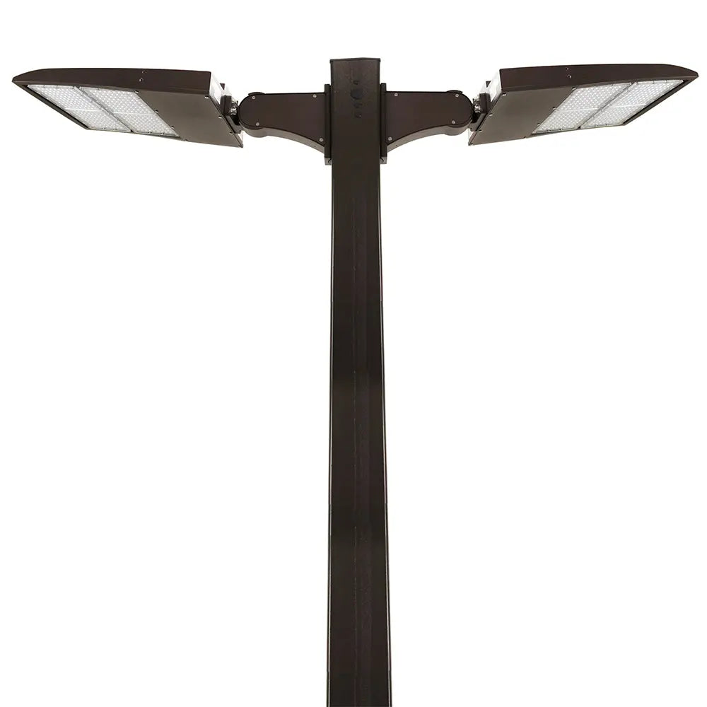 4 Pack -25ft Square Steel Light Poles-(8) 300W LED Parking Lot Lights Included-Parking Lot Light Post Includes Hardware Kit and Delivery included TANLITE