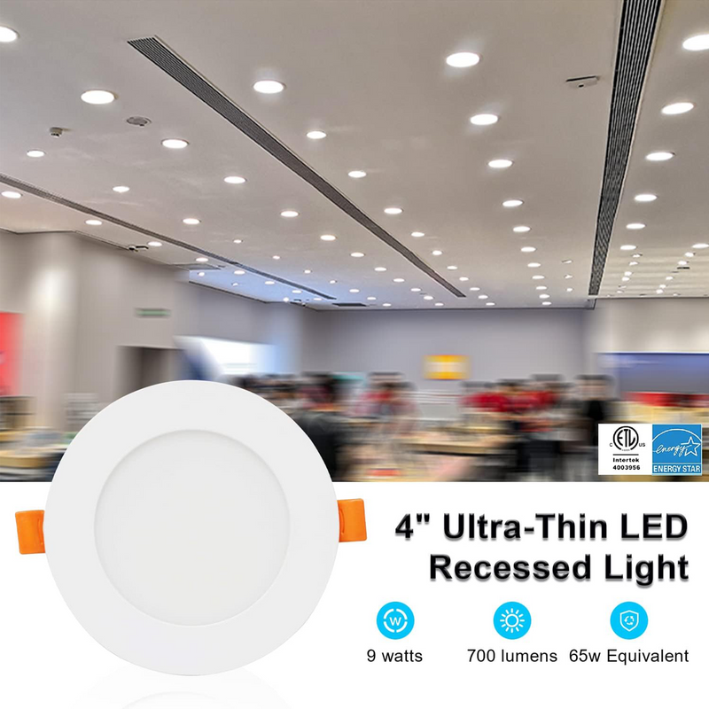 TANLITE 4 inch Ultra-Thin LED Recessed Downlight-Canless-Selectable CCT-Dimmable-2700K/3000K/3500K/4000K/5000K