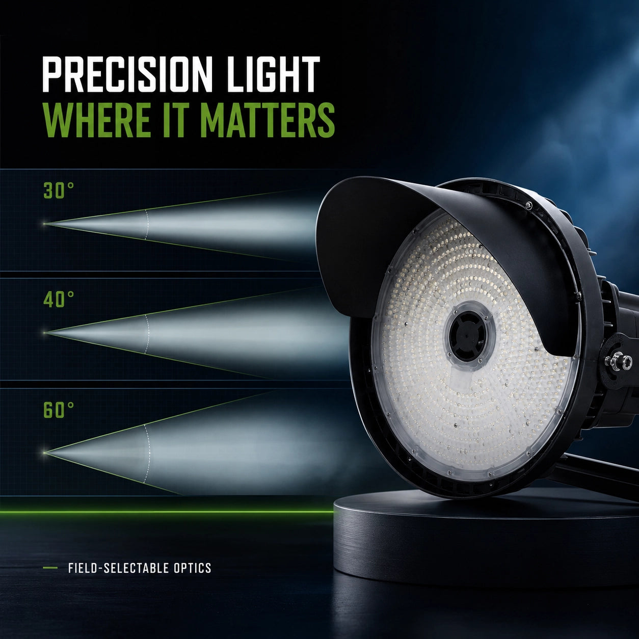 LED Sport Light - 300W/400W/500W Selectable - Opti-Select - 120–277V - Up to 75,000 lumens