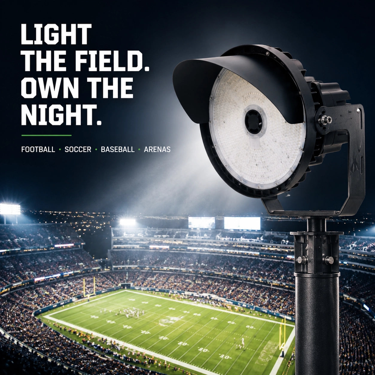 LED Sport Light - 300W/400W/500W Selectable - Opti-Select - 120–277V - Up to 75,000 lumens