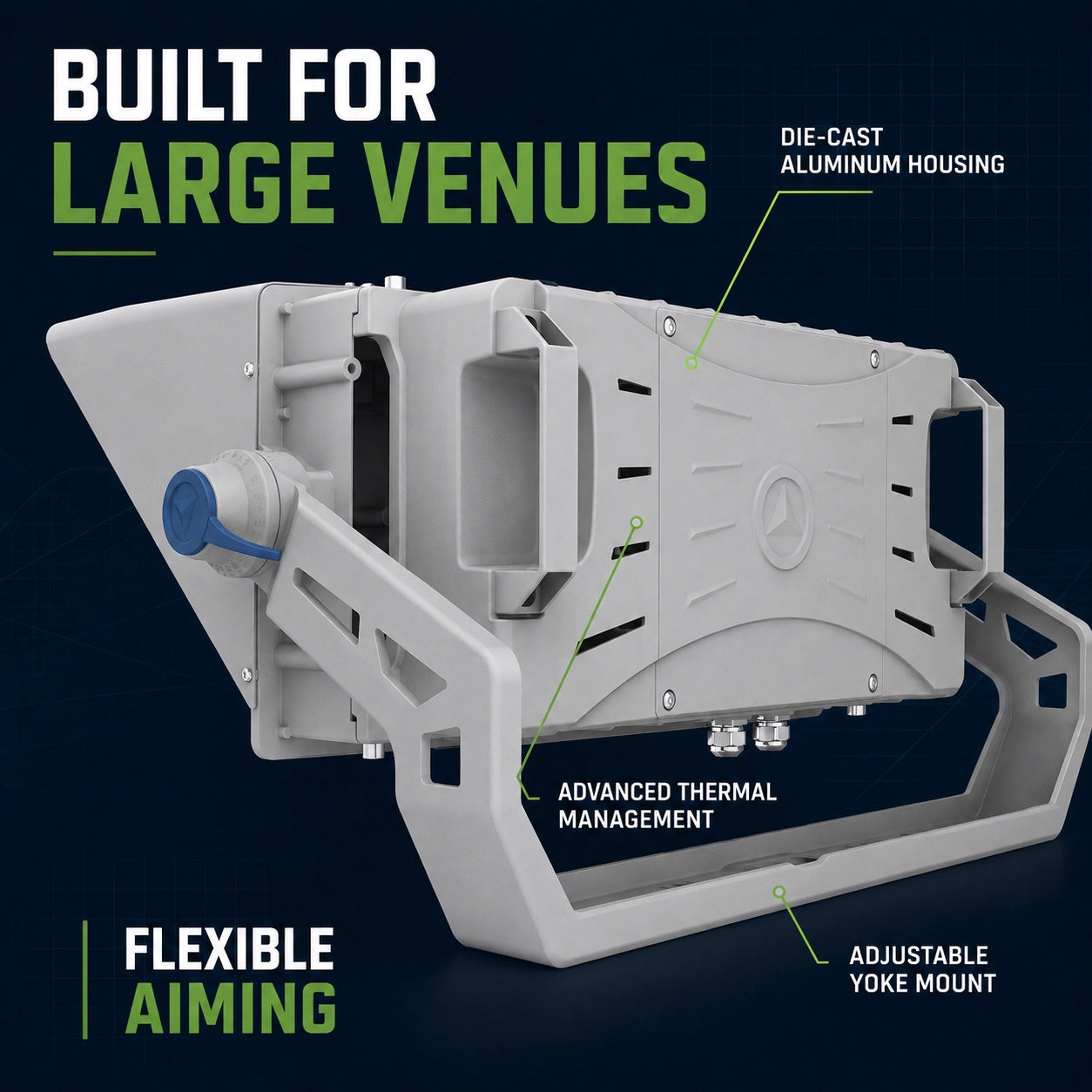 650W LED Stadium Light-Sport Light-CCT 5000K-97500 Lumens-UL DLC 5.1 Certified-5 Years Warranty