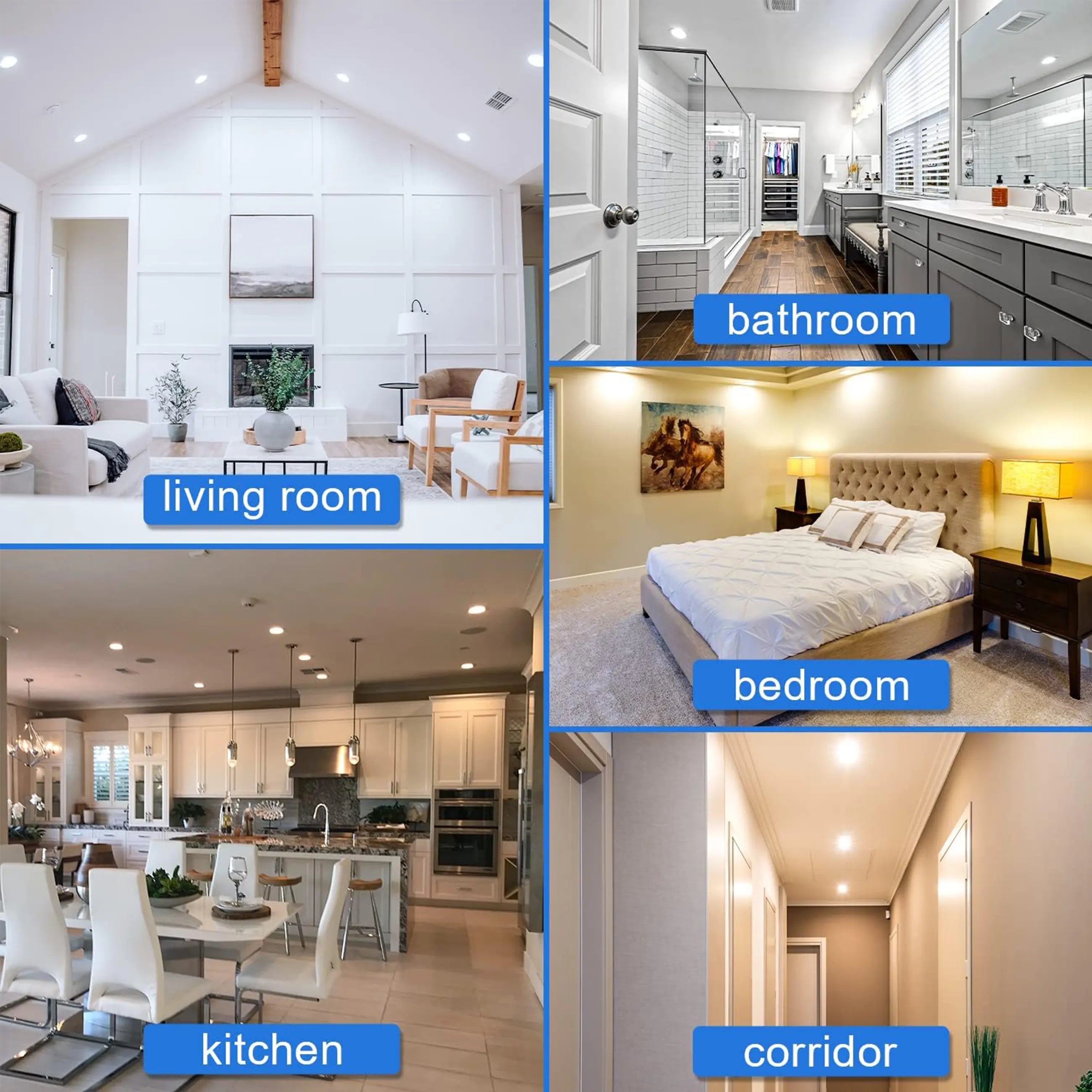 30 Pack-6 inch 12W Ultra-Thin LED Recessed Downlight-Canless-Selectable CCT-Dimmable-2700K/3000K/3500K/4000K/5000K TANLITE