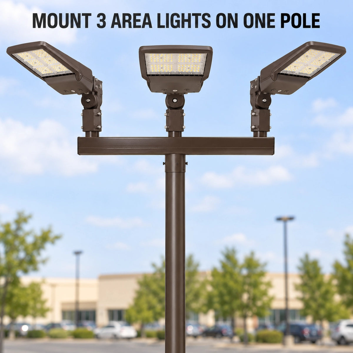 3-Light Low Profile Bullhorn Bracket, Inline Vertical Tenons