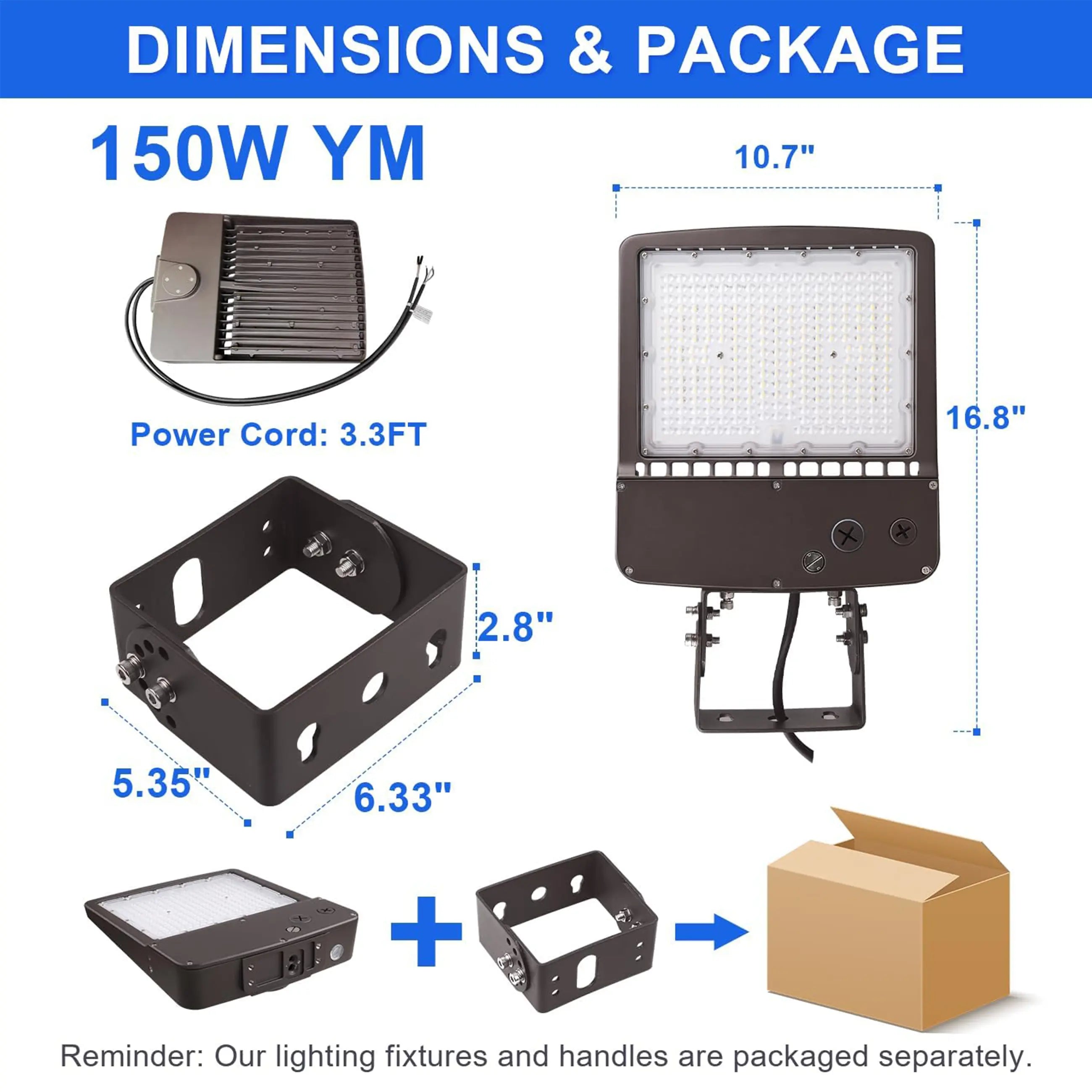 150W 480V LED Parking Lot Shoebox Light-21,000 Lumens-CCT 5000K-400W Metal Halide Equivalent-With Bracket Mount-5 Years Warranty TANLITE