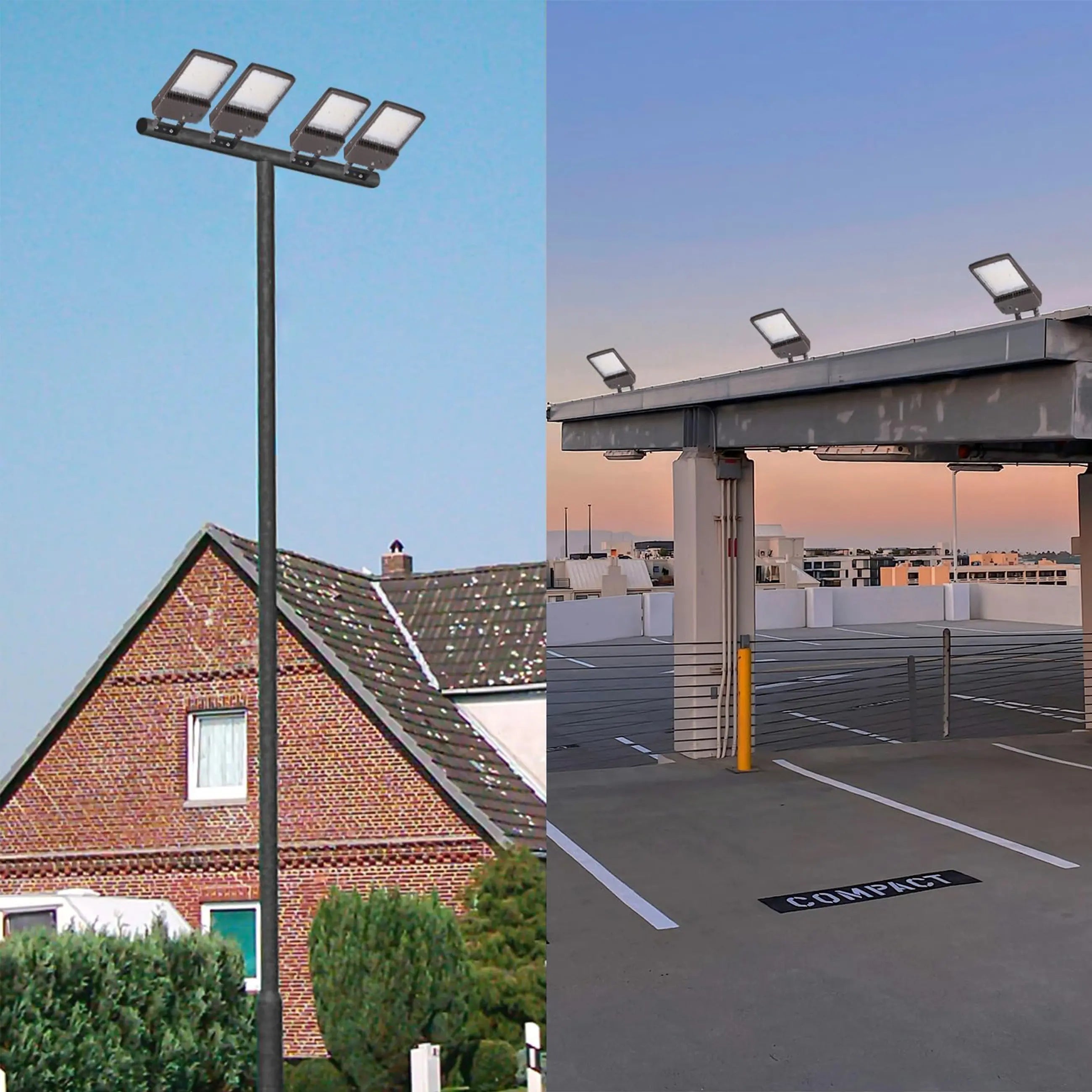 150W 480V LED Parking Lot Shoebox Light-21,000 Lumens-CCT 5000K-400W Metal Halide Equivalent-With Bracket Mount-5 Years Warranty TANLITE