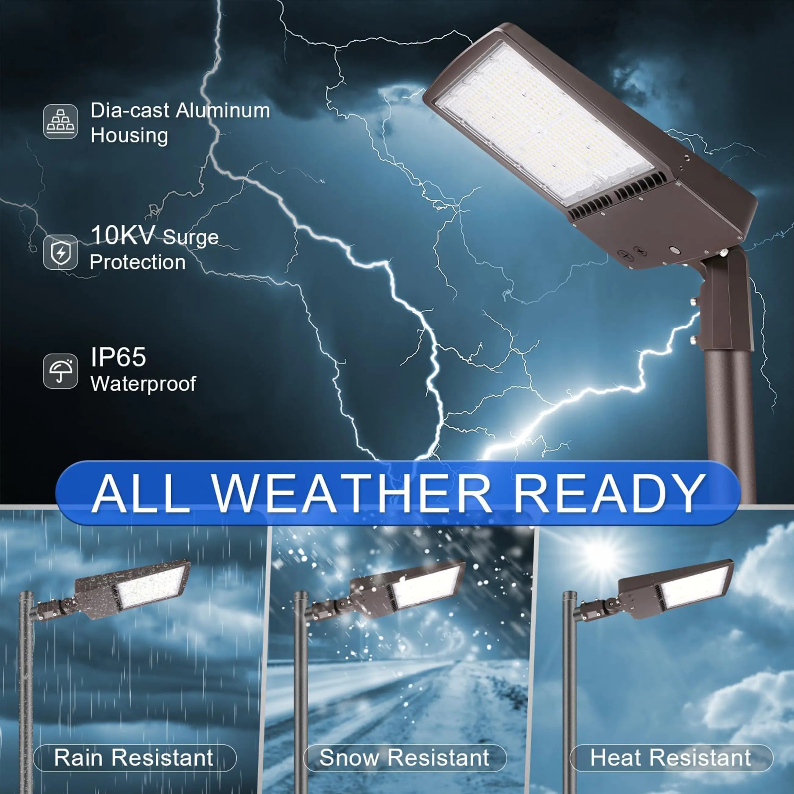 150W 480V LED Parking Lot Shoebox Light-21,000 Lumens-CCT 5000K-400W Metal Halide Equivalent-With Bracket Mount-5 Years Warranty TANLITE