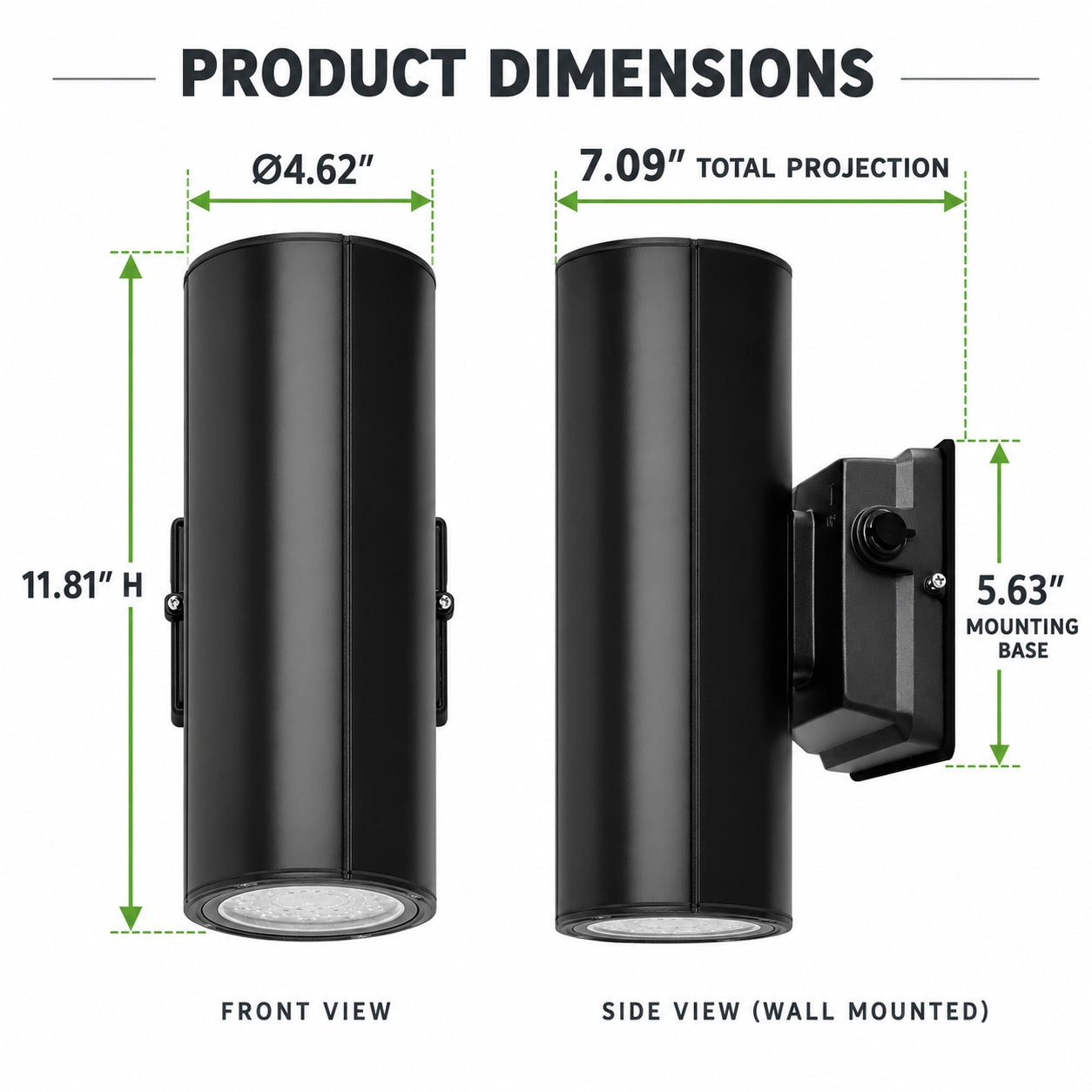 Architectural up down wall light with selectable narrow and wide beam distribution