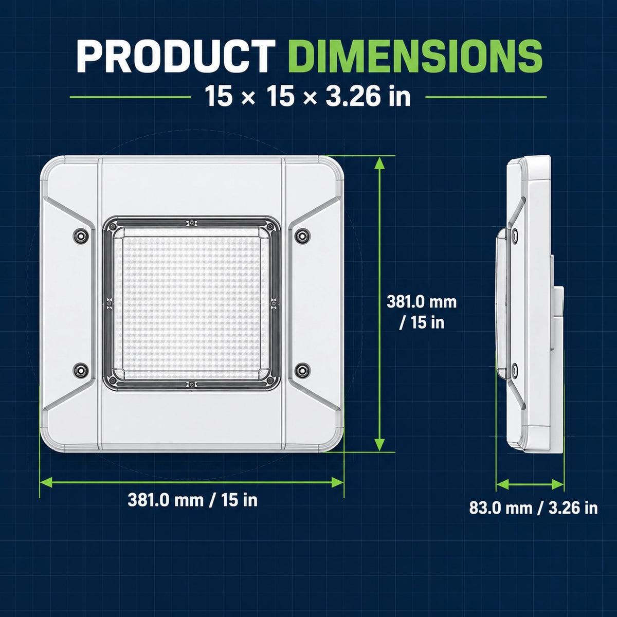 Commercial 150W gas station canopy light for bright uniform illumination under fuel station canopies