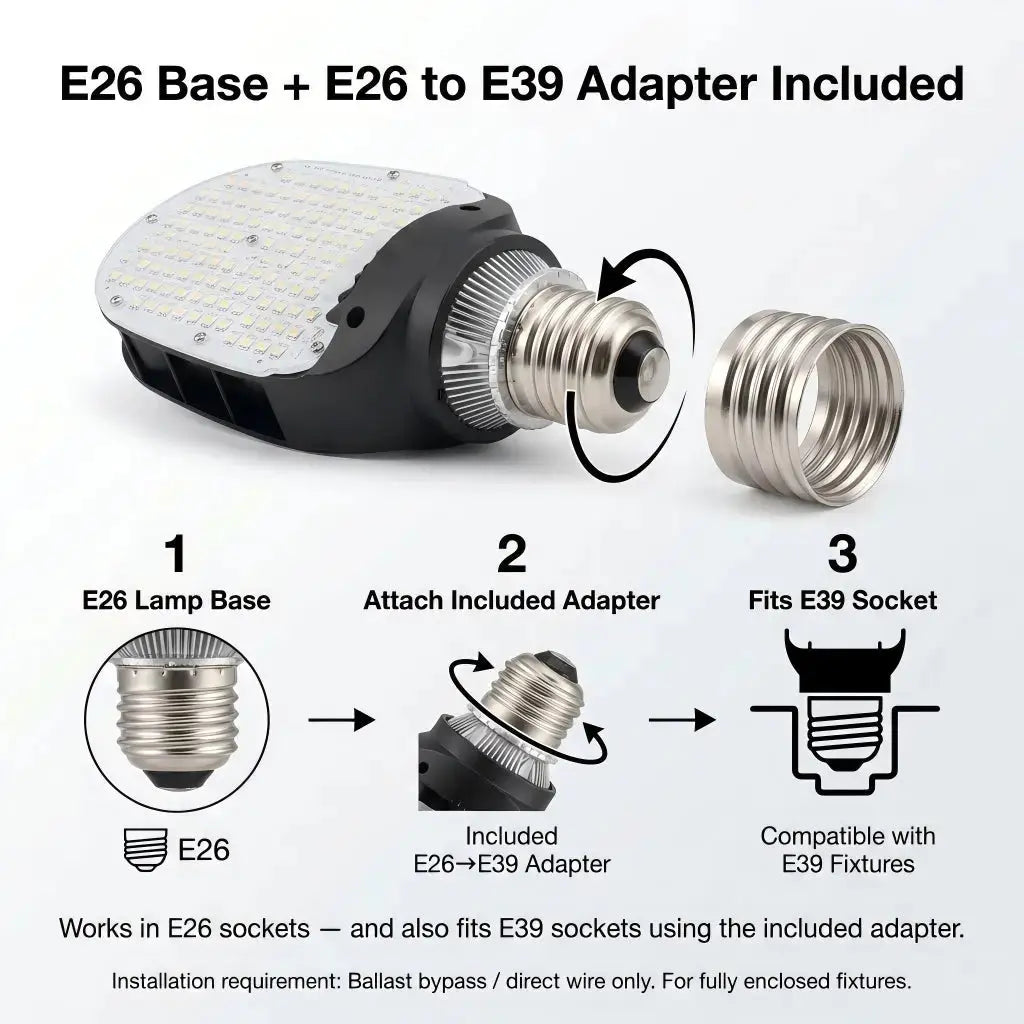 E26 E39 mogul base LED corn bulb for easy installation in commercial fixtures