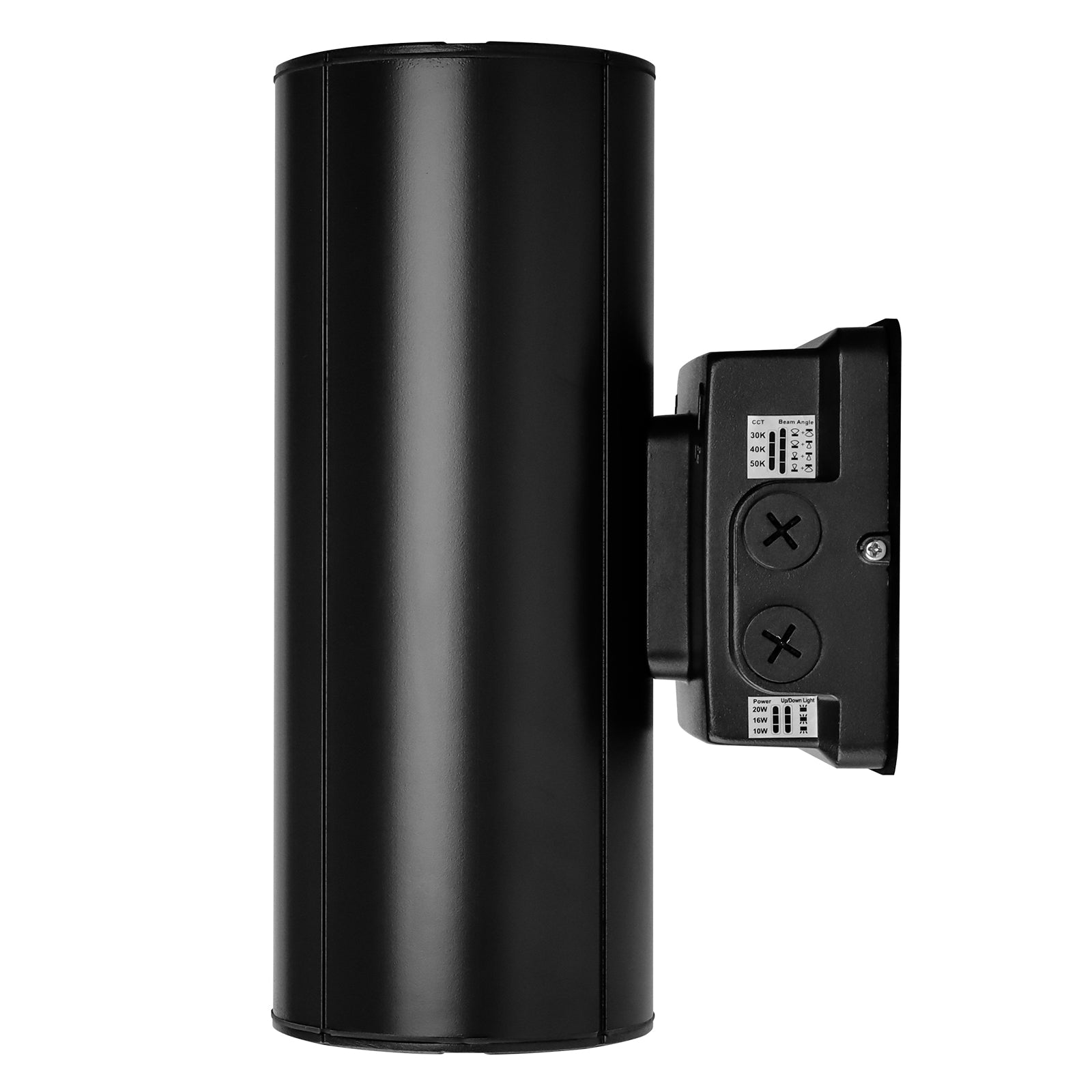 Exterior up down wall light with photocell and removable cover for dusk to dawn control