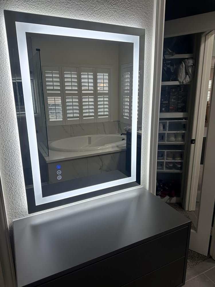 36" × 48" LED Vanity Mirror, Dimmable 3CCT with Defogger