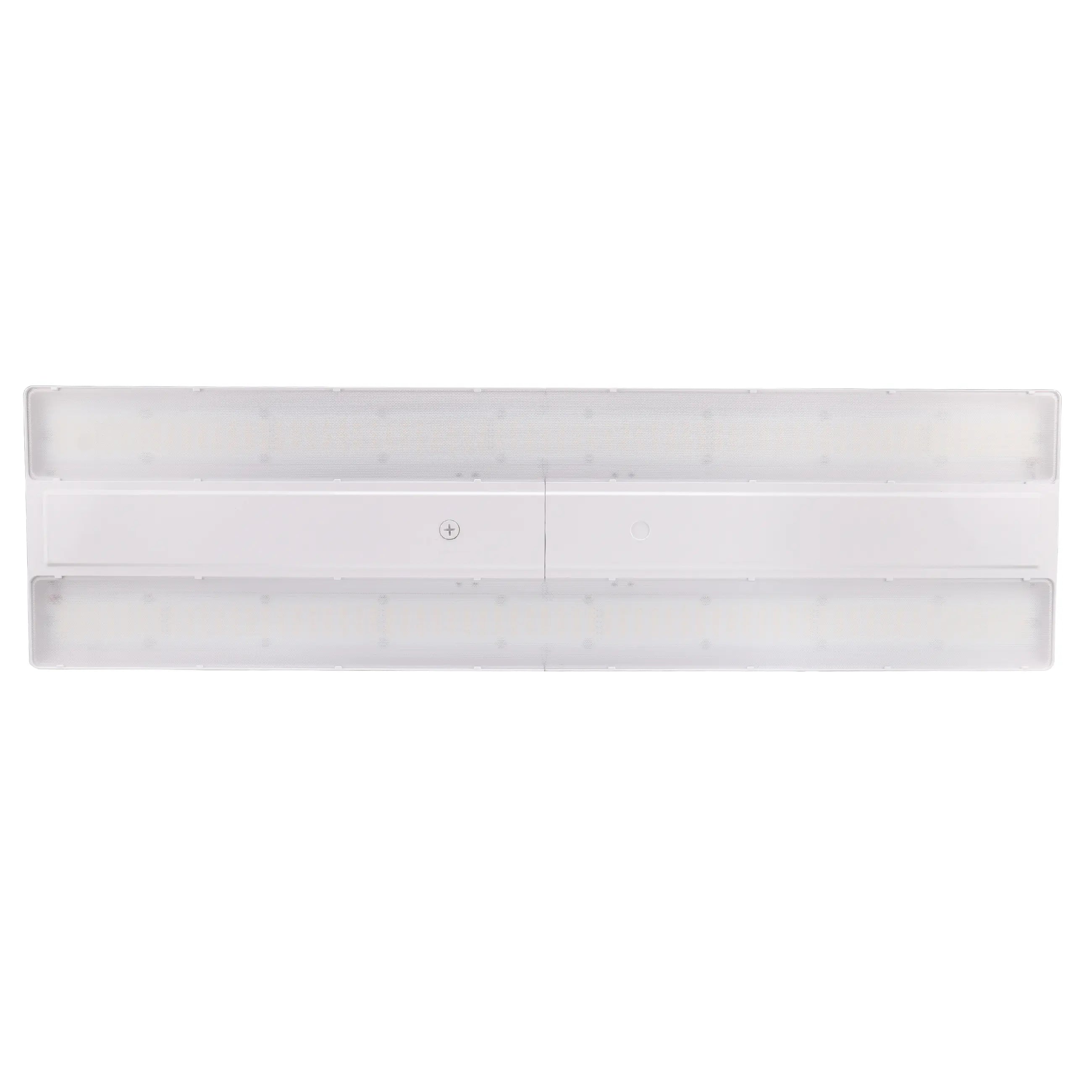 High output 4FT LED linear high bay light for large commercial warehouses and industrial high ceiling spaces
