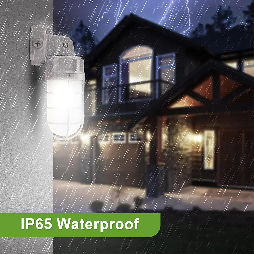 IP65 LED vapor tight jelly jar light for wet and dusty commercial environments
