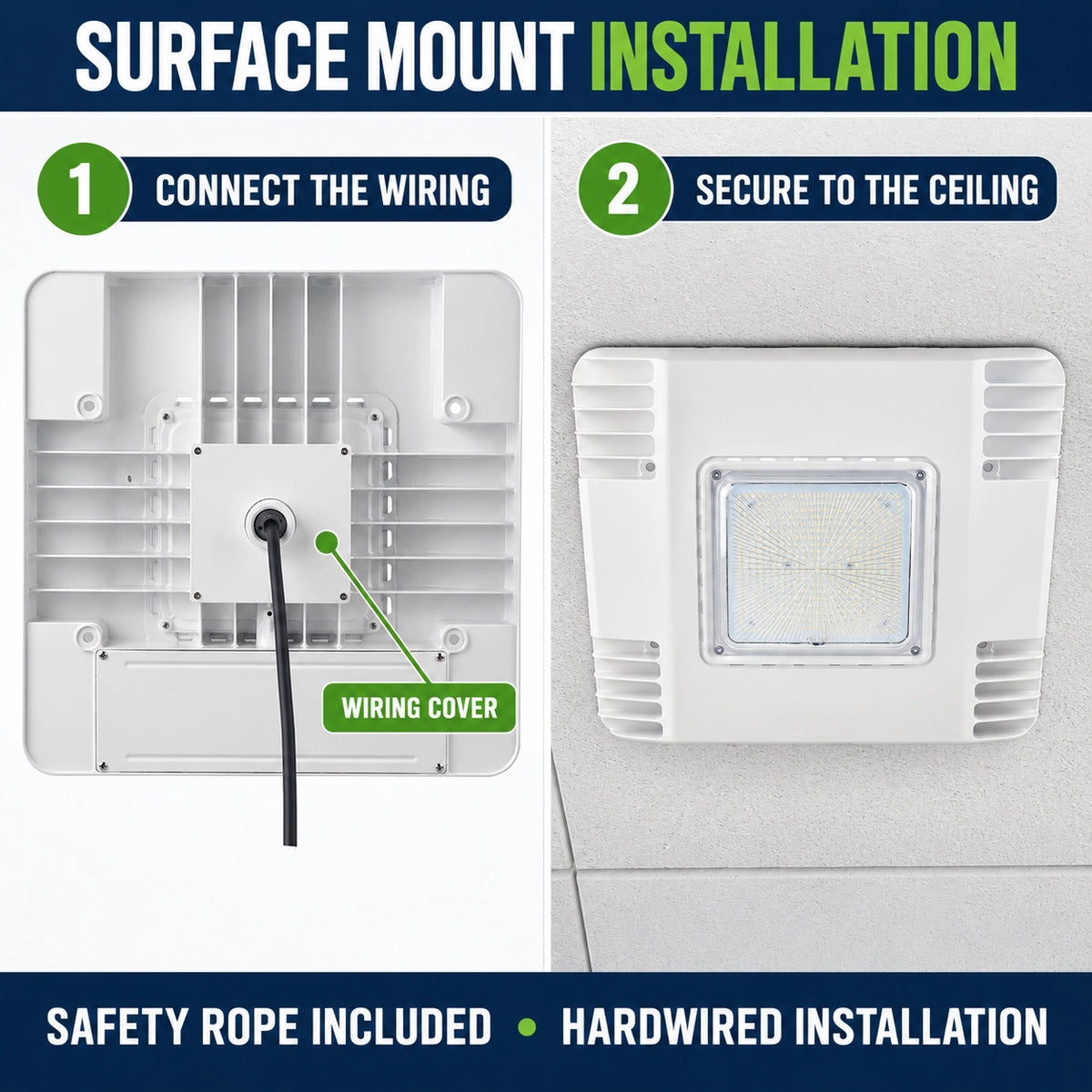 IP65 outdoor LED canopy light for gas stations parking garages and covered commercial areas