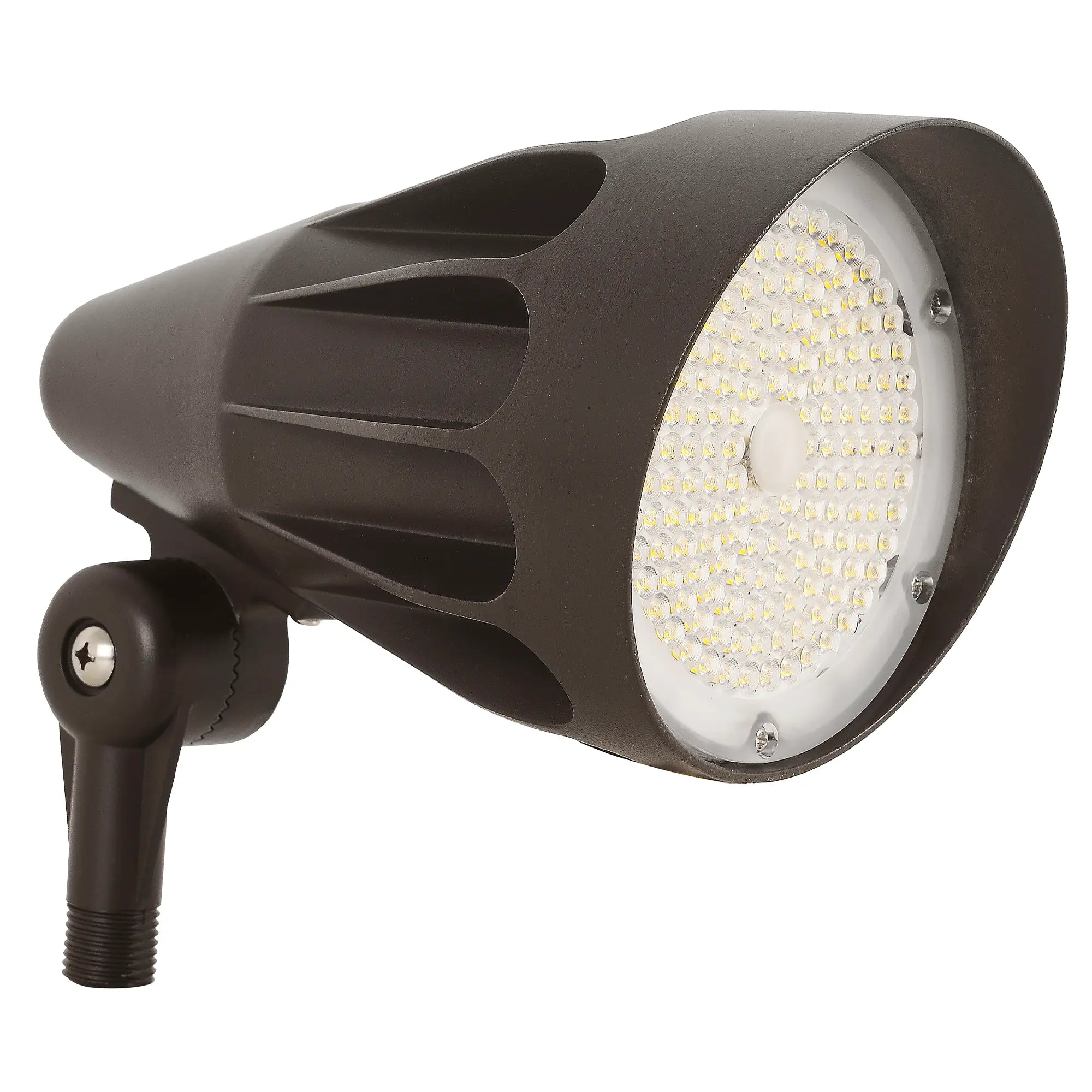 LED bullet flood light with adjustable knuckle mount for commercial landscape lighting