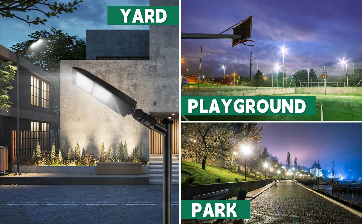 Selectable LED parking lot light with Type III distribution for parking areas and roadways
