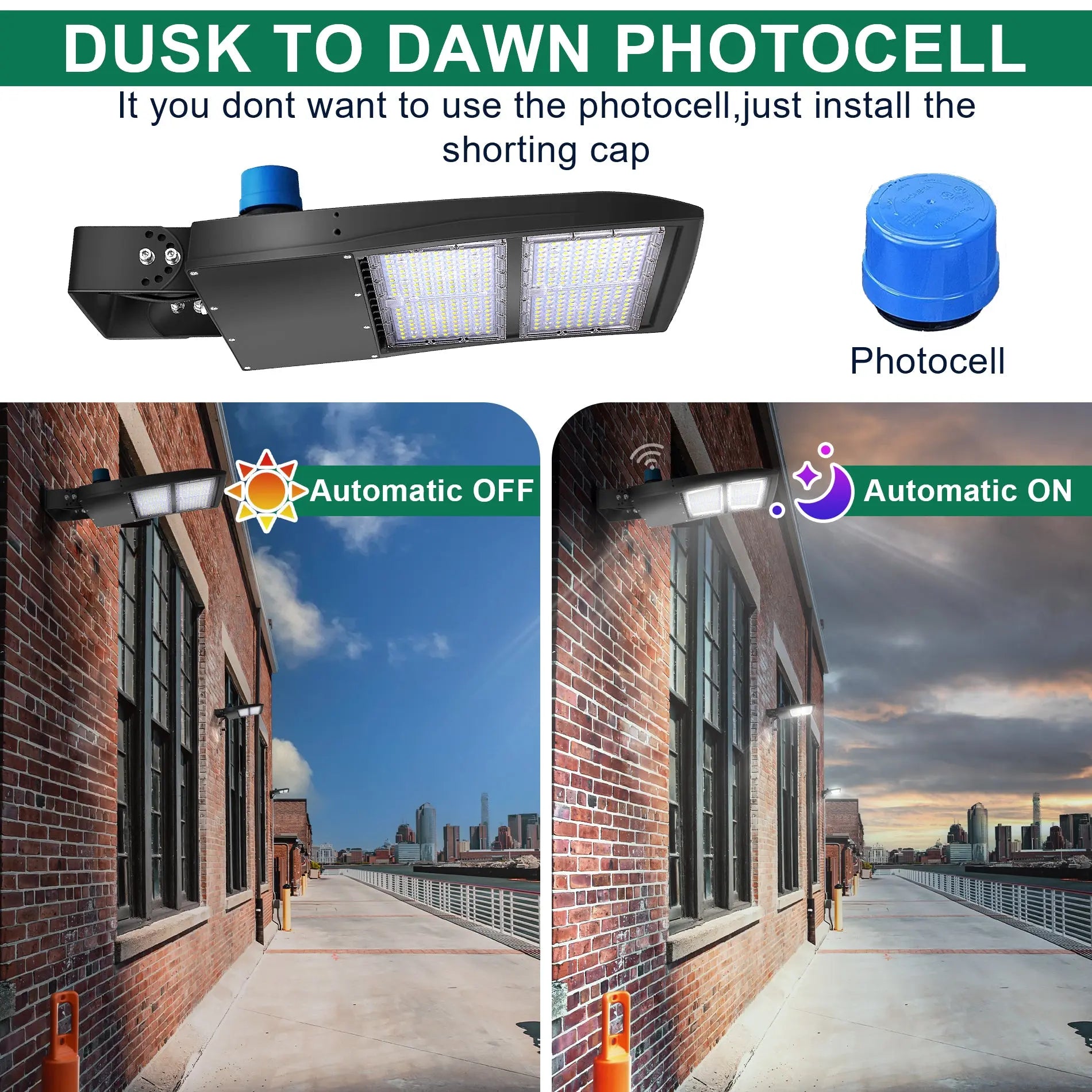 300W LED Parking Lot Light-Shoebox Area Light-AC 120~277V-42,000 Lumens-CCT 5000K-1,000W Metal Halide Equivalent-UL+DLC 5.1 TANLITE