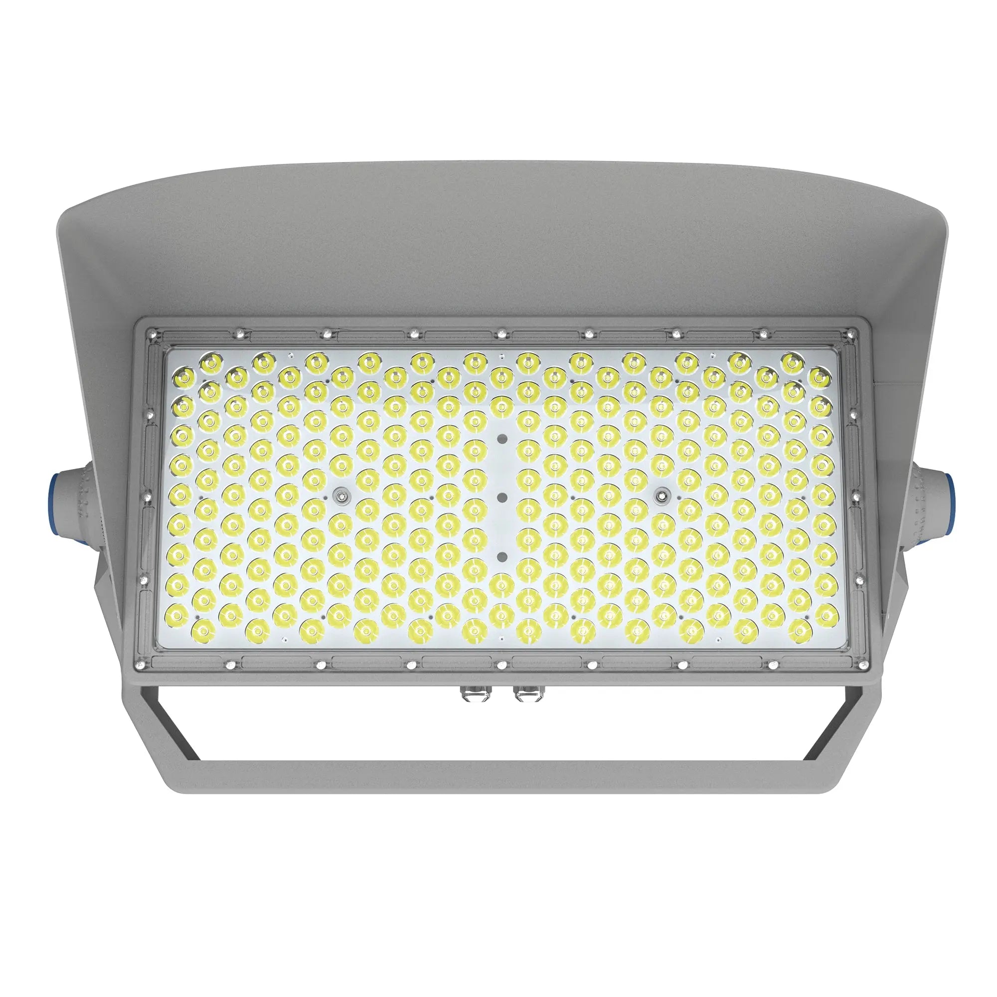 TANLITE 500W LED high mast stadium light mounted on pole for football field illumination.