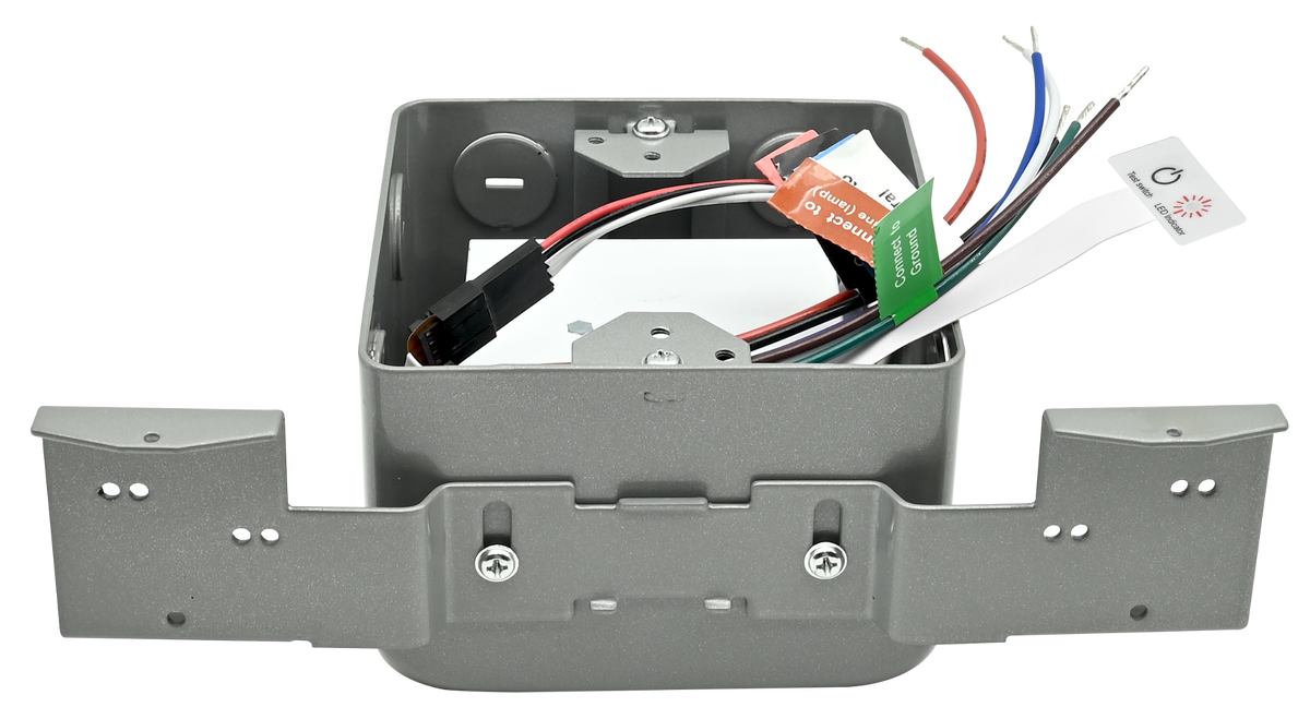 TANLITE J-box emergency battery backup open front view
