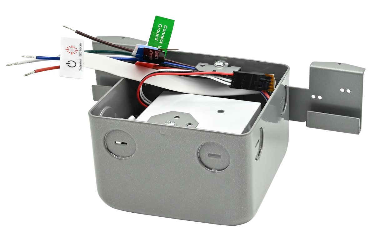 120V J-box emergency battery backup internal wiring