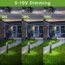 Multiple TANLITE LED Bollard Lights used in commercial landscape lighting, UL listed and IP65 rated