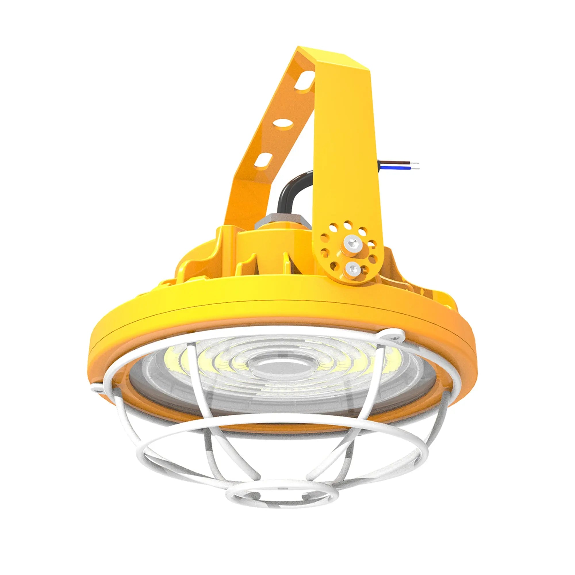 Heavy-duty TANLITE LED dock bay light with durable metal arm and bright 4200 lumen output.