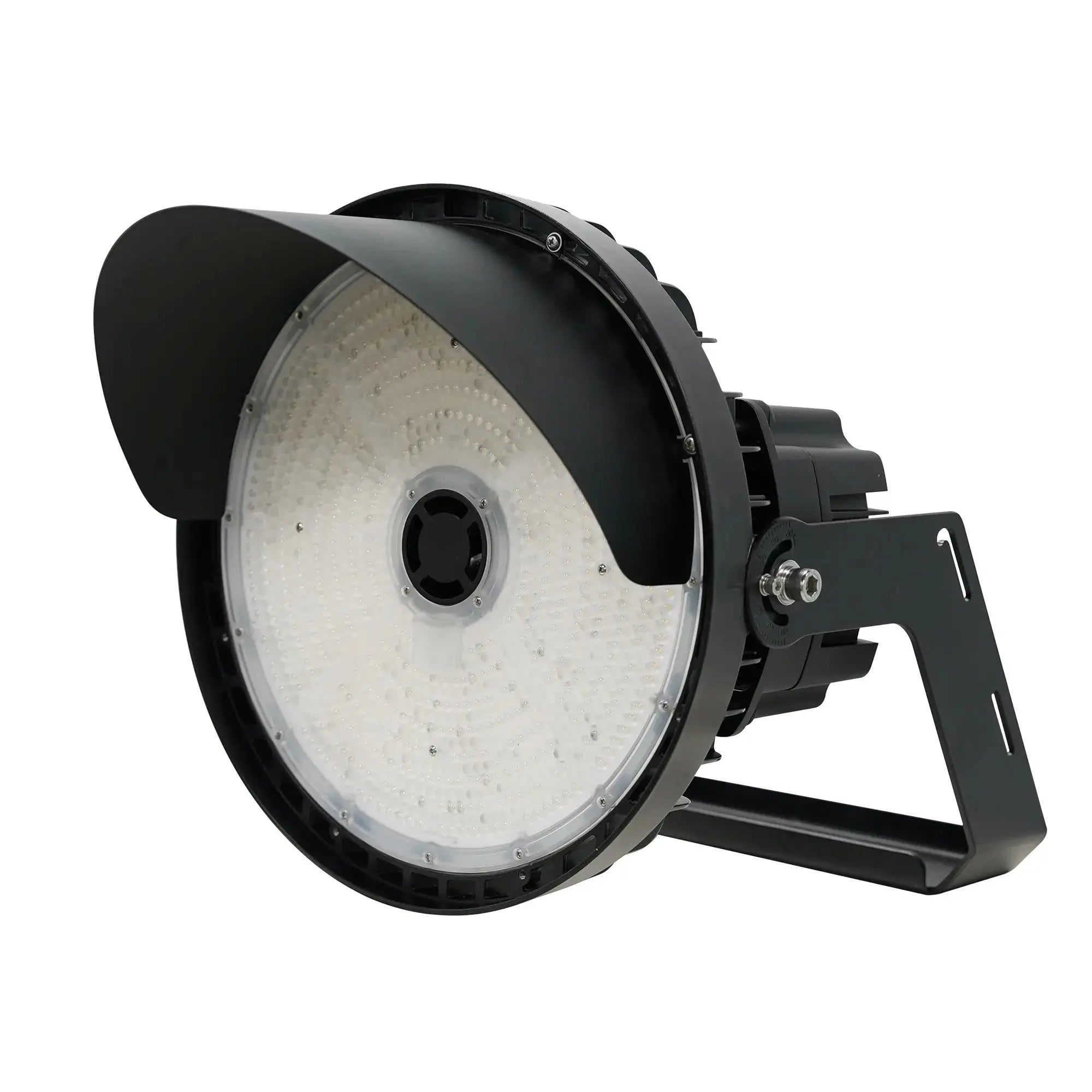 LED stadium lights illuminating football field