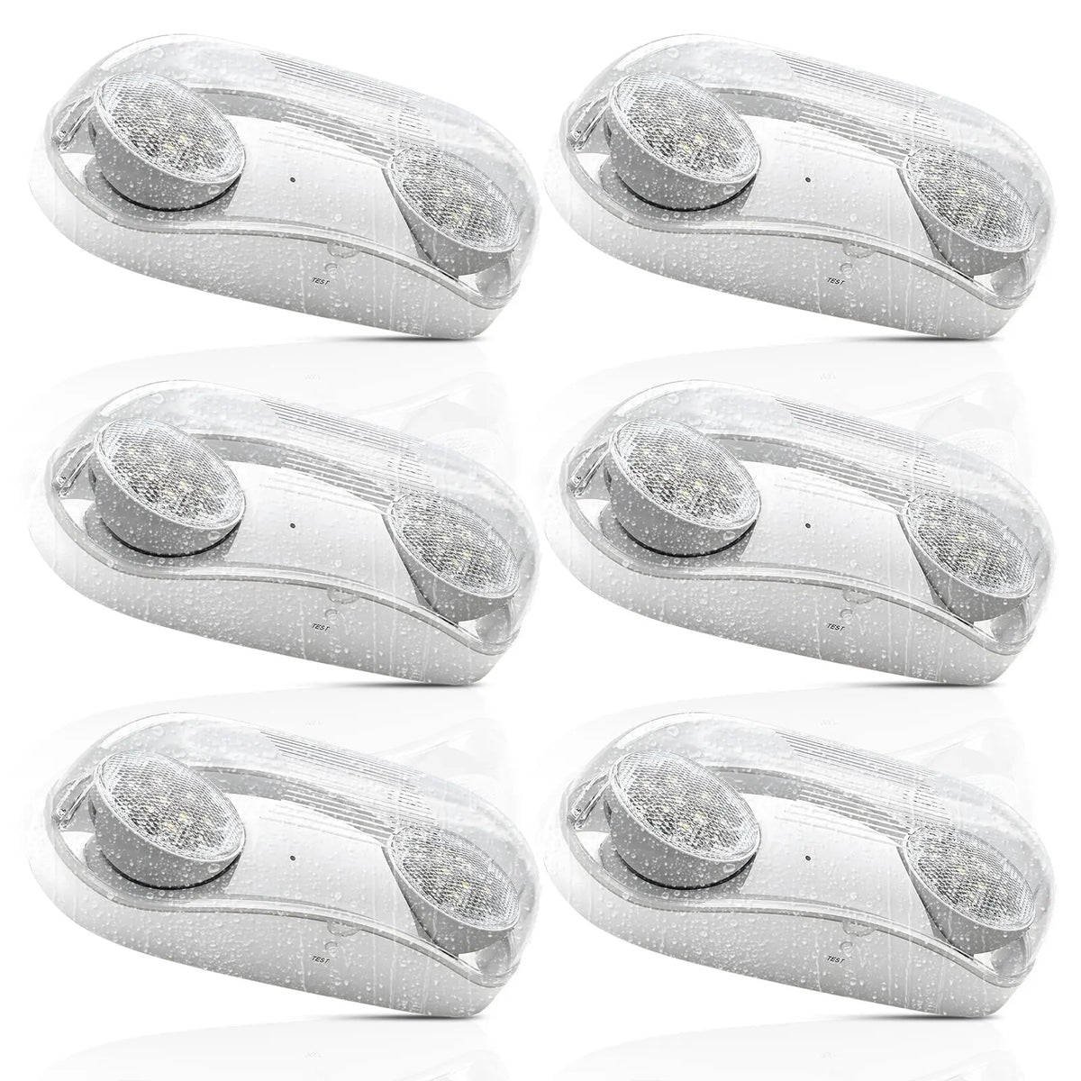 6 pack wet location LED emergency lights for commercial indoor and outdoor use