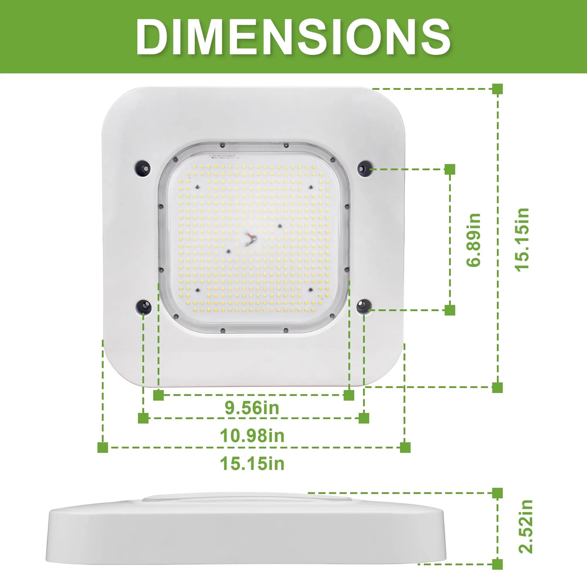 TANLITE 150W LED Canopy Light-5700K-Square-19500 Lumen-Gas Station Lighting-5 Years Warranty