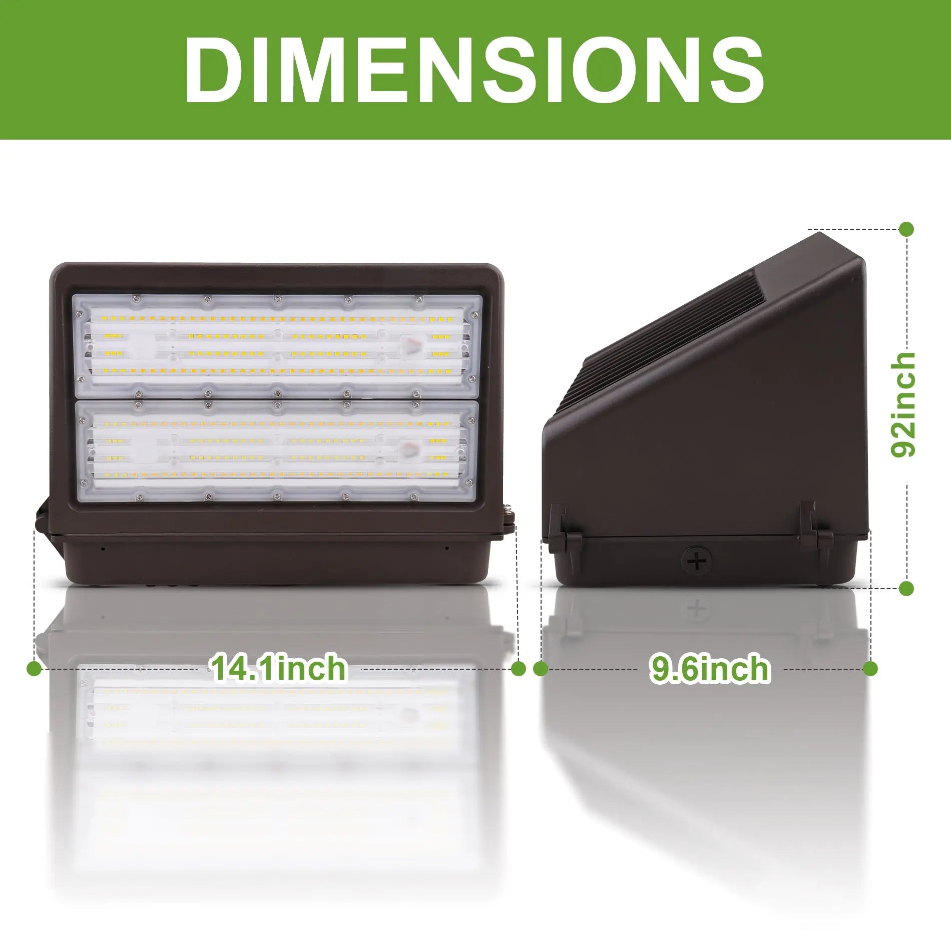 TANLITE 100W LED Full Cut OffWall Pack Light 13000LM 5000K-With Photocell-Replaces 400 watt Metal halide/HPS- IP65-UL+DLC Listed