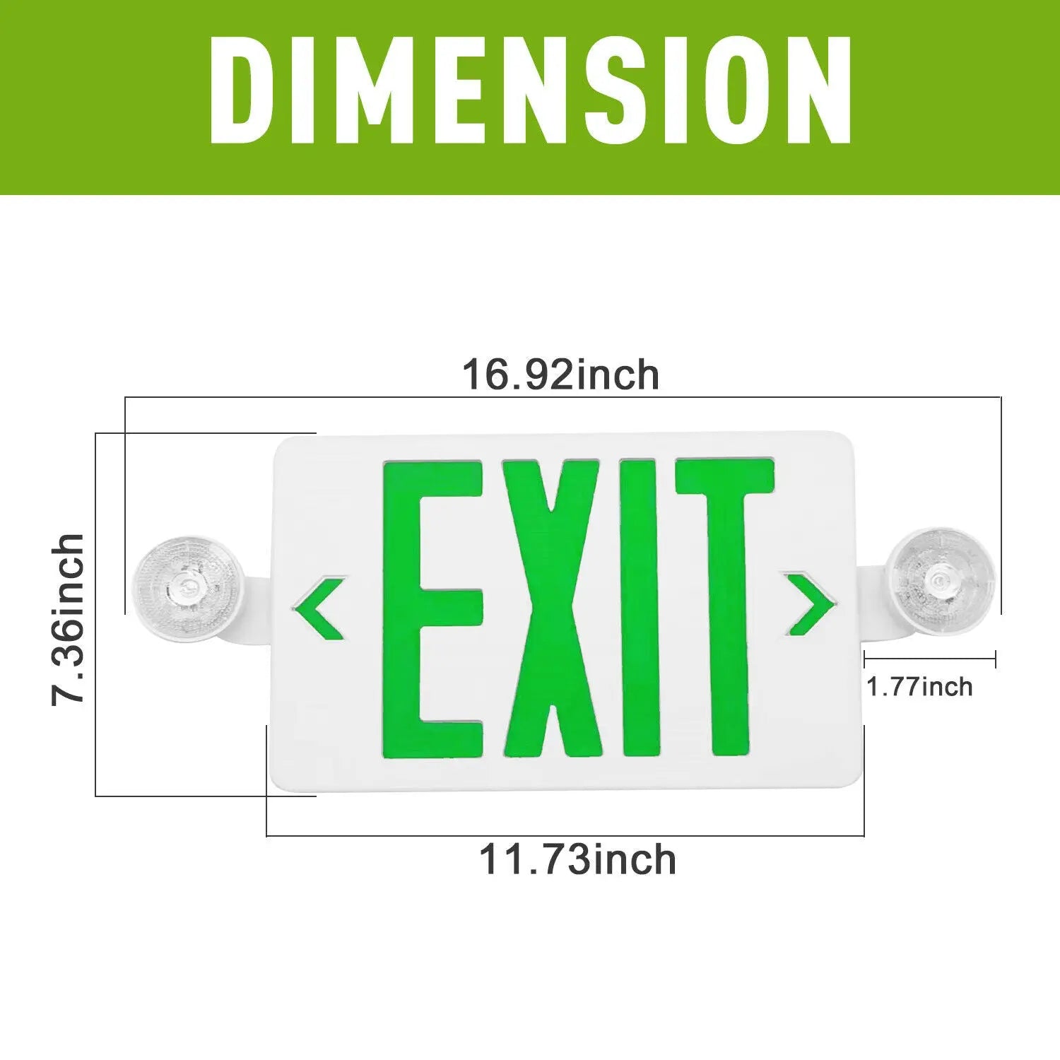 TANLITE Led Red/Green LED Exit Sign, UL-Listed Emergency Light - Dual LED Lamp ABS Fire Resistance TANLITE